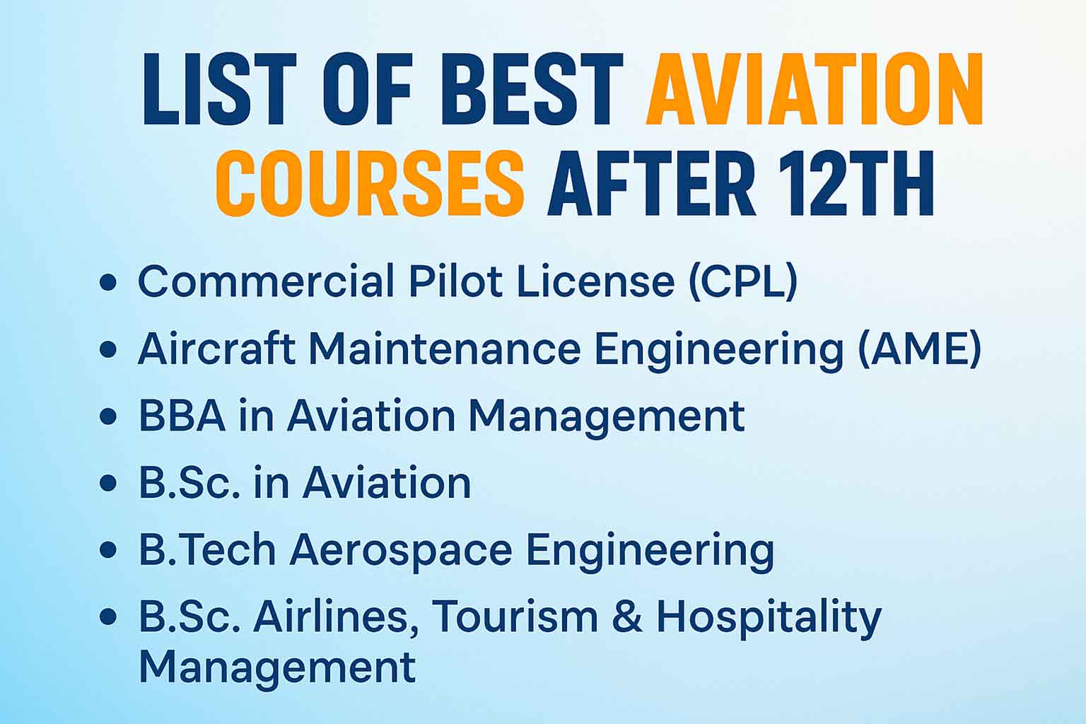 List of Best Aviation Courses After 12th  