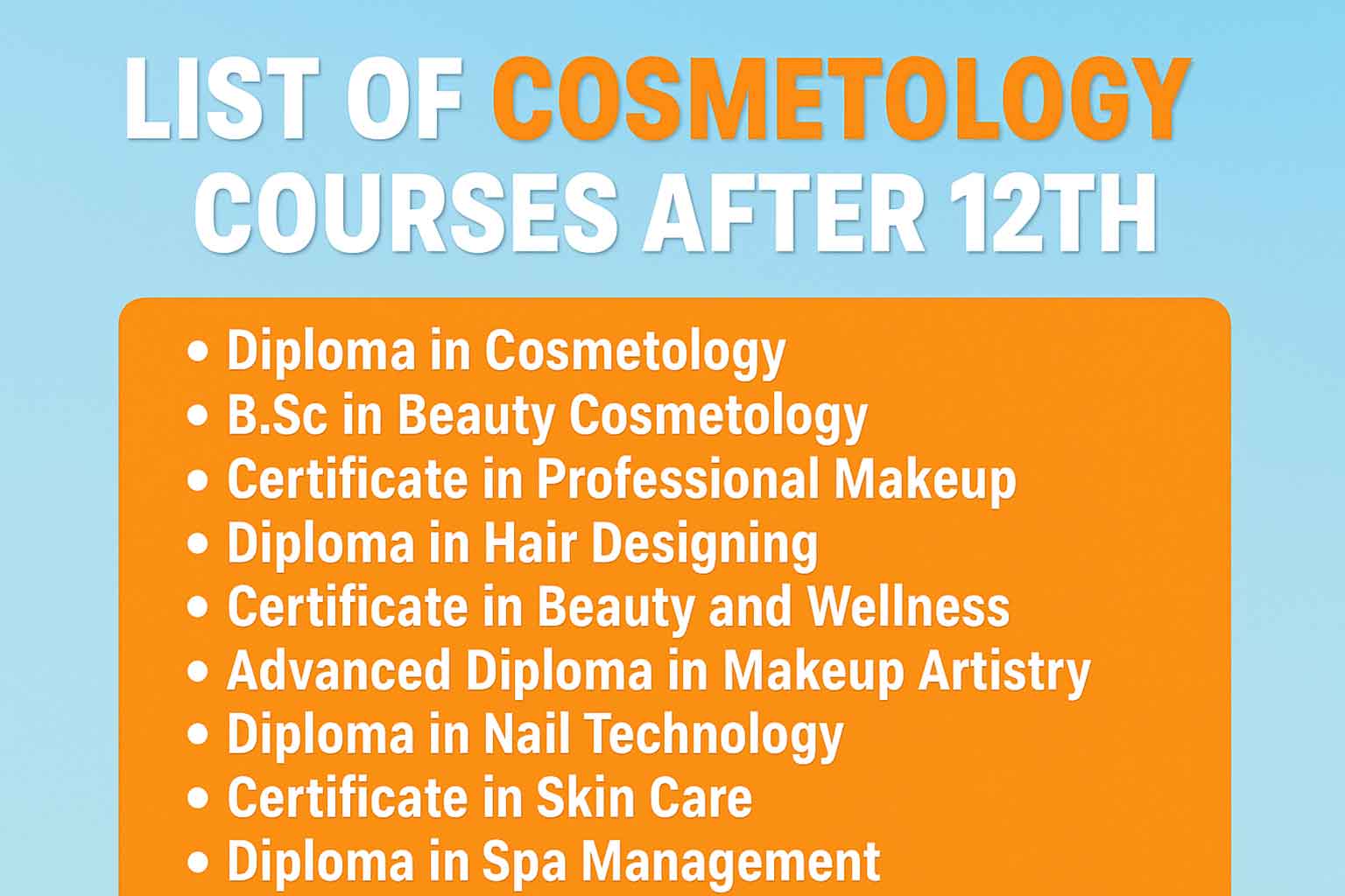 List of Best Cosmetology Courses After 12th
