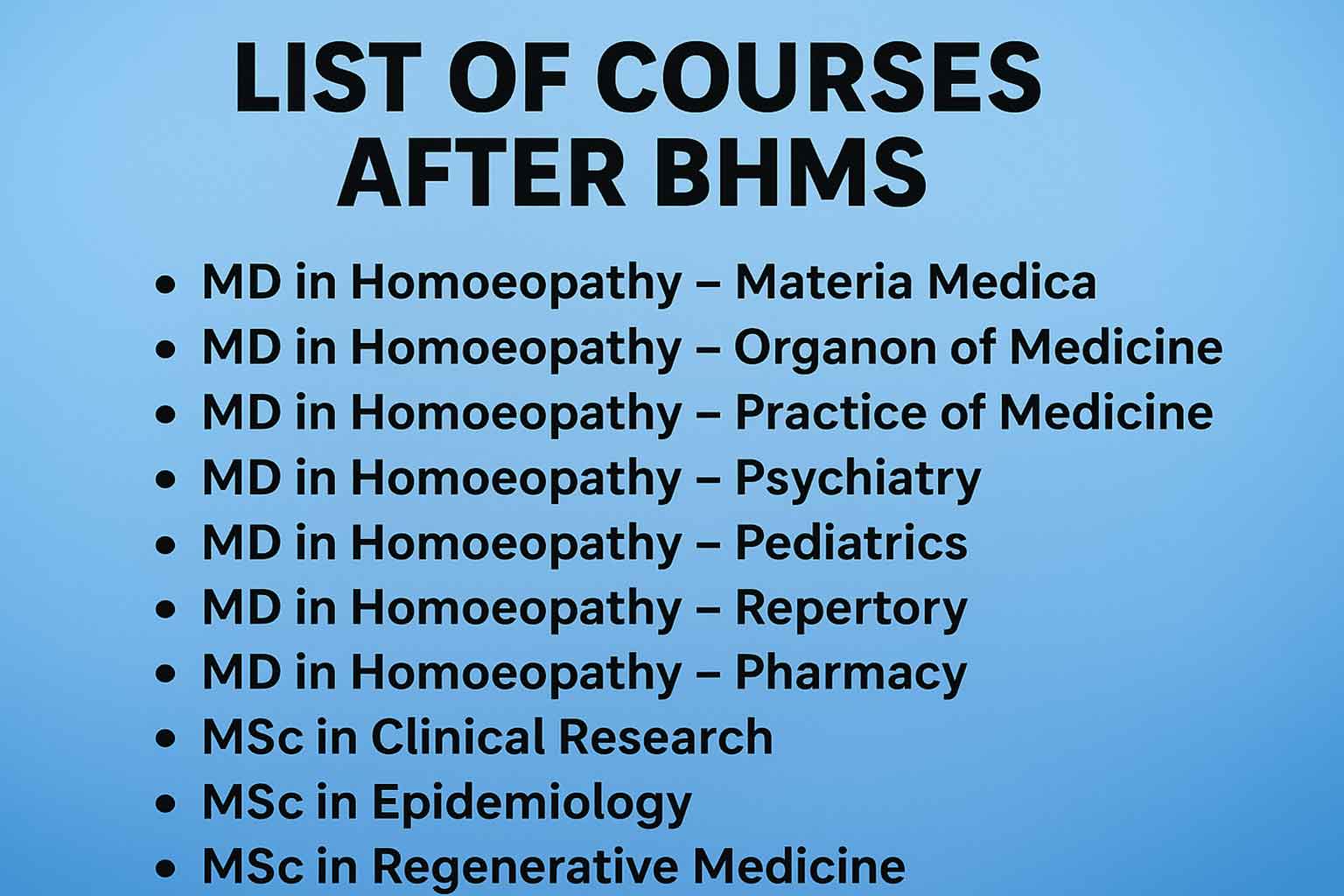 List of Best Courses After BHMS