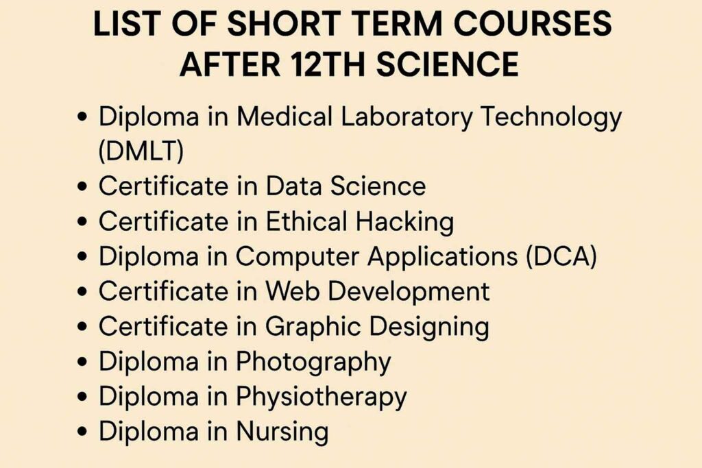 List of Best Short Term Courses After 12th Science