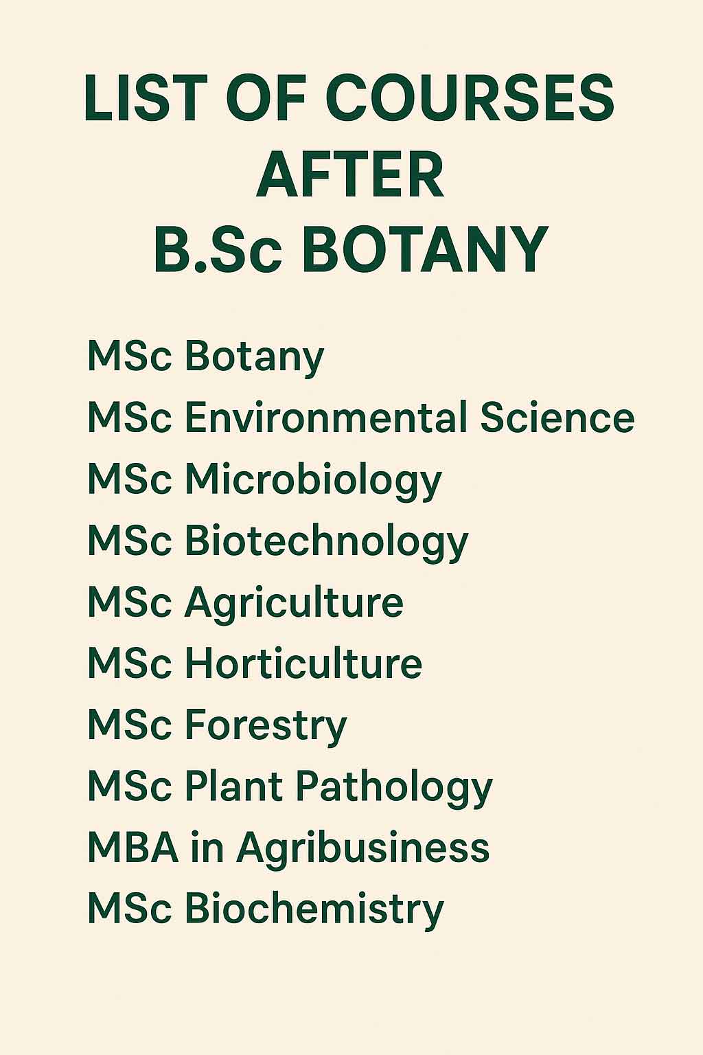 List of Best Courses After BSc Botany