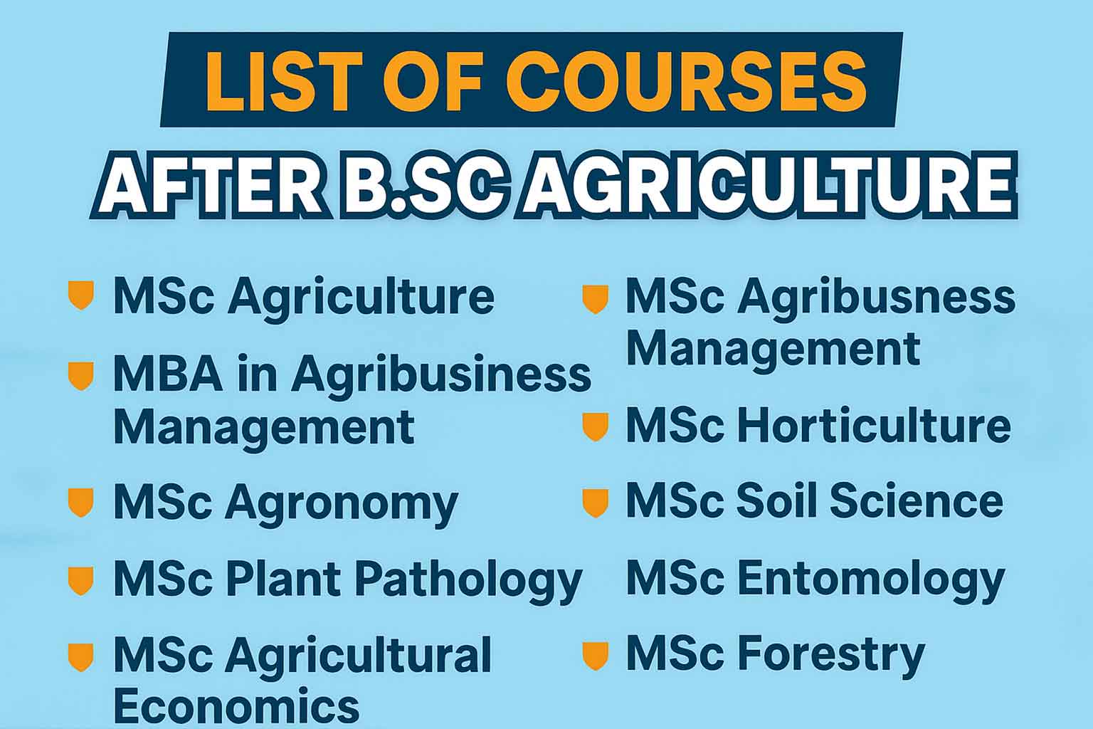 List of Best Courses After BSc Agriculture