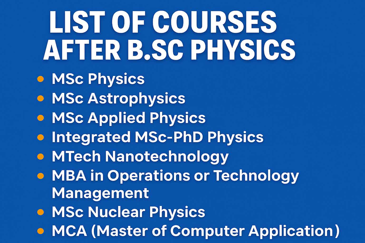 List of Best Courses After BSc Physics