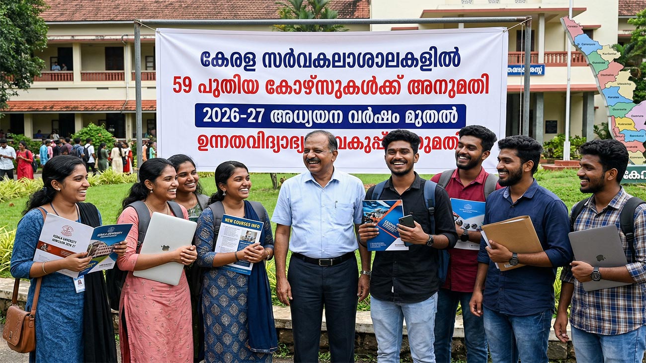കേരള സർവകലാശാലകളിൽ 59 പുതിയ കോഴ്‌സുകൾക്ക് അനുമതി
