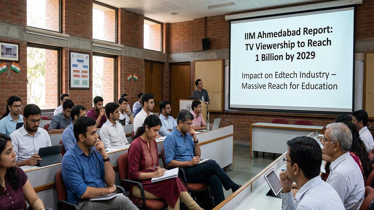 IIM Ahmedabad forecasts TV reaching 1B viewers by 2029, impacting edtech.